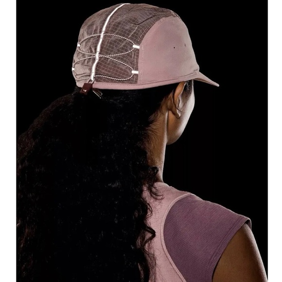 New LULULEMON Drawcord Hiking Cap Rose Pink Clay Hat Moisture Wicking Size S/M - Picture 7 of 16